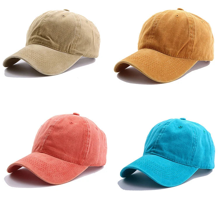 Solid Spring Summer Cap Women Ponytail Baseball Cap Fashion Hats Men Baseball Cap Cotton Outdoor Simple Vintag Visor Casual Cap