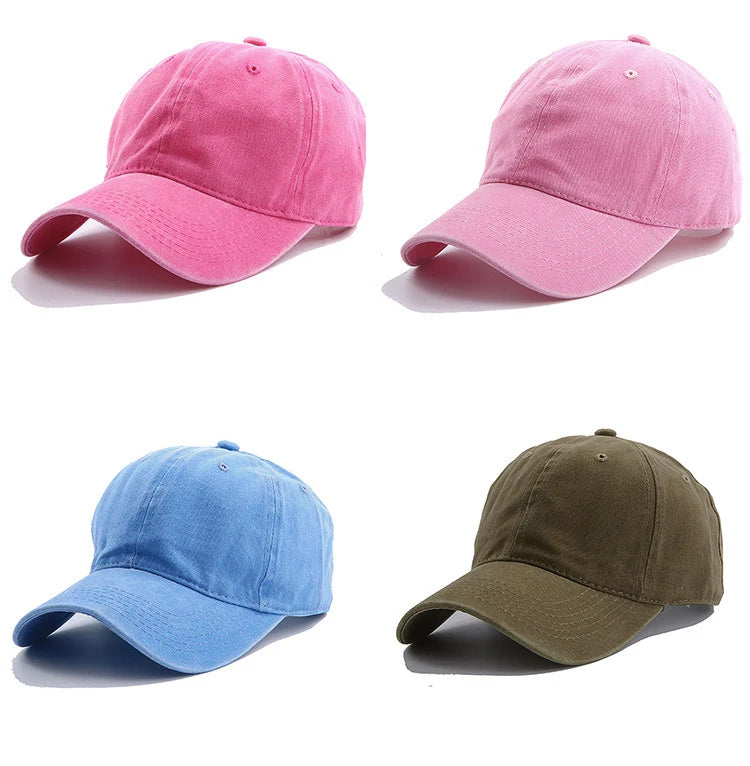 Solid Spring Summer Cap Women Ponytail Baseball Cap Fashion Hats Men Baseball Cap Cotton Outdoor Simple Vintag Visor Casual Cap