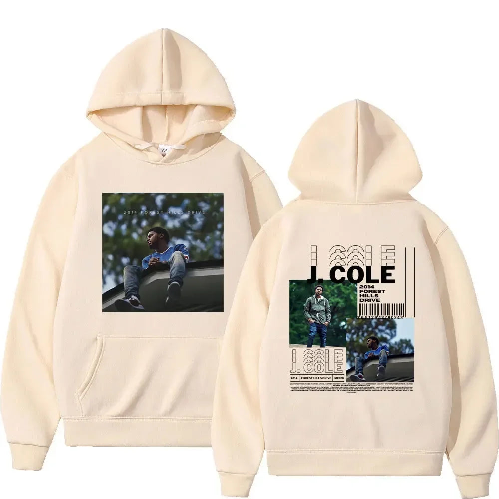 Rapper J.Cole 2014 Forest Hills Drive Print Hoodie Hip Hop Harajuku Men Women Loose Hoody Sweatshirt Fashion Streetwear Hoodies