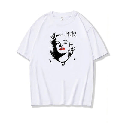 New fashion Marilyn Monroe T-Shirt Arrival Cotton O-Neck Summer Short Sleeve Casual Mens T-shirt Black Signature harajuku tees