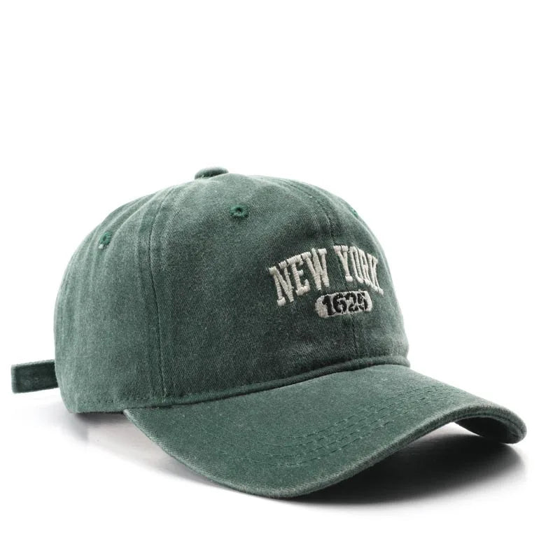 Retro NEW YORK Embroidery Snapback Hat for Men Women Vintage Washed Baseball Caps Spring Autumn Leisure Adjustable Soft Top Hats