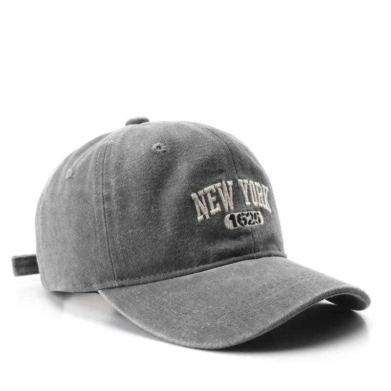 Retro NEW YORK Embroidery Snapback Hat for Men Women Vintage Washed Baseball Caps Spring Autumn Leisure Adjustable Soft Top Hats