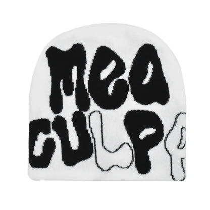 Mea Culpa Knitting Beanies Hat For Women Men Couple Y2K What's In Fashion Bonnet Kpop Wool Skullies Hoods Lady Caps Gorro шапка