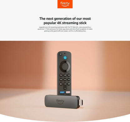 NEW Amazon Fire TV Stick 4K (2023 Model) with AI-powered Fire TV Search, Wi-Fi 6, (Without batteries)