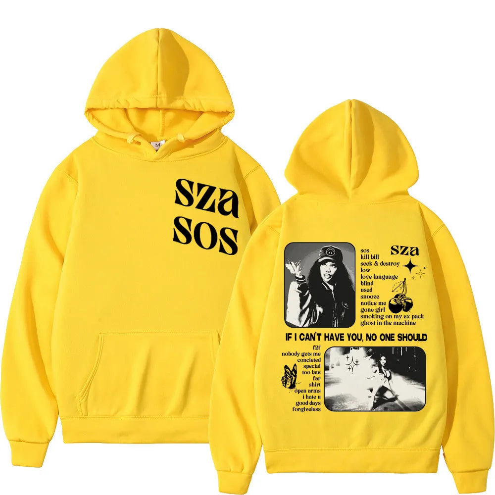 Singer SZA SOS Men's Hoodie Men's and Women's Fashion Simple Long sleeved Pullover Street Trend Harajuku Large Y2k Sweatshirt