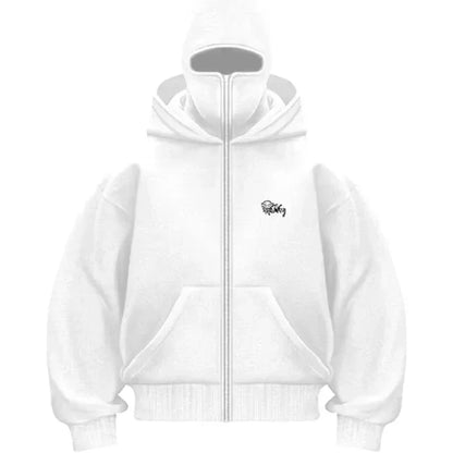 Y2K American New Fashion Solid Color Zipper Hoodie Women High Street Harajuku Hip Hop Loose Fleece Padded Sweatshirt Hoodies