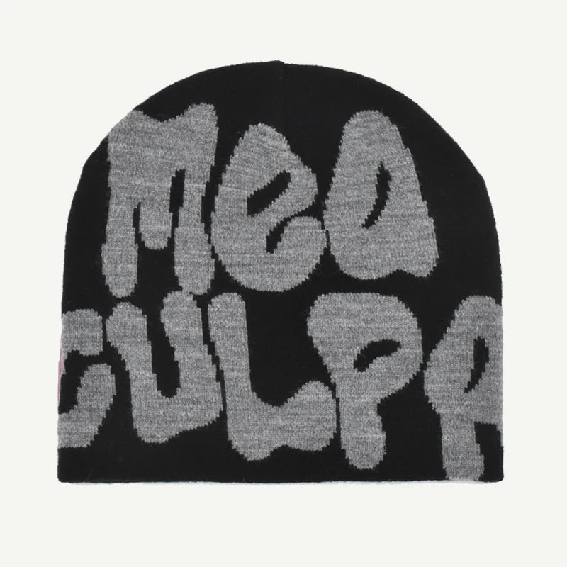 Mea Culpa Knitting Beanies Hat For Women Men Couple Y2K What's In Fashion Bonnet Kpop Wool Skullies Hoods Lady Caps Gorro шапка