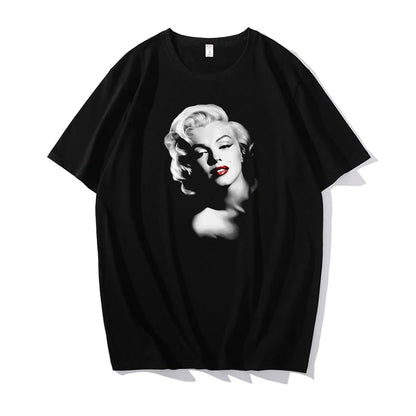 New fashion Marilyn Monroe T-Shirt Arrival Cotton O-Neck Summer Short Sleeve Casual Mens T-shirt Black Signature harajuku tees