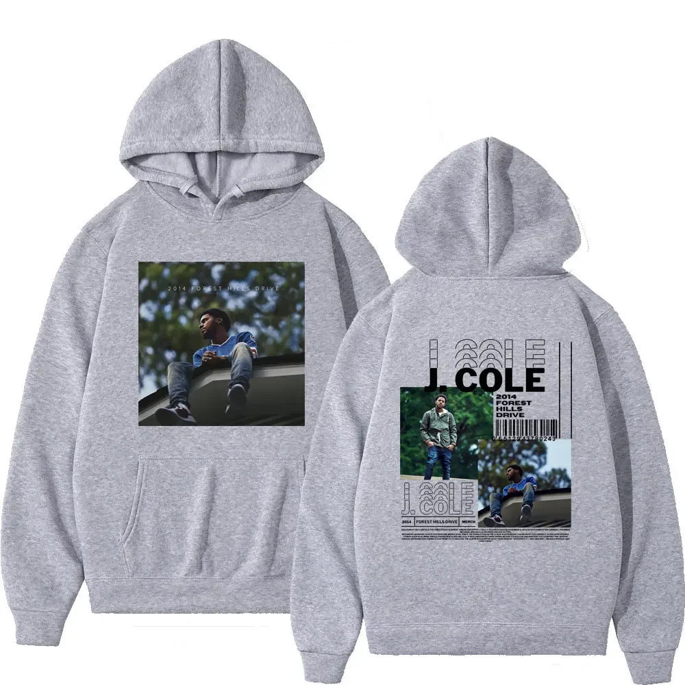 Rapper J.Cole 2014 Forest Hills Drive Print Hoodie Hip Hop Harajuku Men Women Loose Hoody Sweatshirt Fashion Streetwear Hoodies