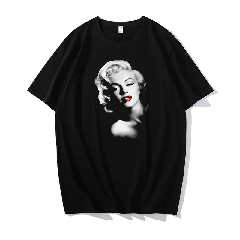 New fashion Marilyn Monroe T-Shirt Arrival Cotton O-Neck Summer Short Sleeve Casual Mens T-shirt Black Signature harajuku tees