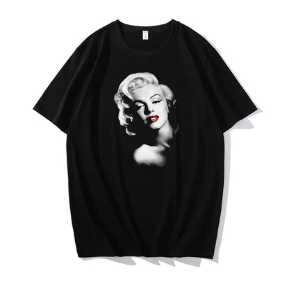 New fashion Marilyn Monroe T-Shirt Arrival Cotton O-Neck Summer Short Sleeve Casual Mens T-shirt Black Signature harajuku tees