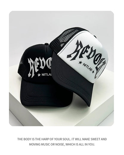 New Fashion Men Women Printed Letter Tiger Baseball Caps Breathable Sunshade Versatile Half Mesh Hats Hip Hop Cartoon Trend ins