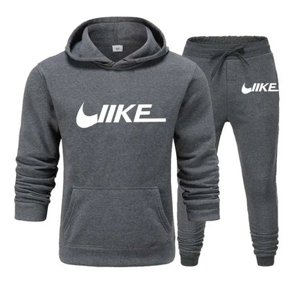 New sport brand 2-piece set sportswear hooded sweatshirt+drawstring pants hoodie running sportswear for men women