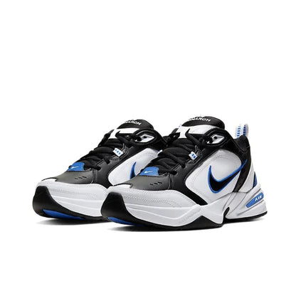 Nike Air Monarch 4 Low Men's and Women's Sneakers Classic Retro Casual clunky shoes Cushioned comfort Sneakers White&Silver