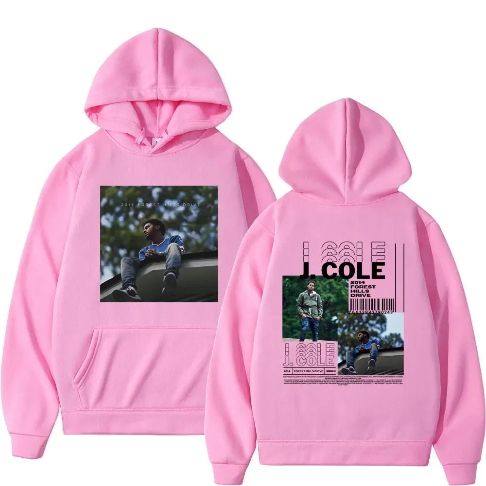 Rapper J.Cole 2014 Forest Hills Drive Print Hoodie Hip Hop Harajuku Men Women Loose Hoody Sweatshirt Fashion Streetwear Hoodies