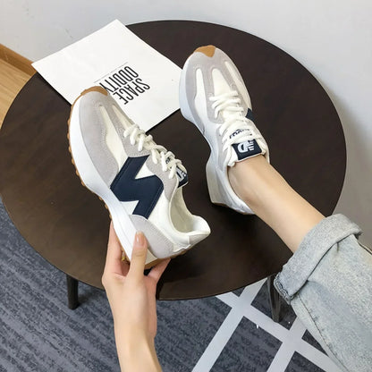 Summer Fashionable Breathable Lace-up Sneakers Women's Casual Thick Sole Sneakers Walking Designer Shoes Women's Sneakers