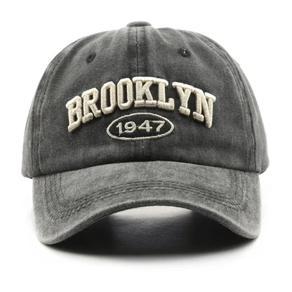 Retro brooklyn Letter Embroidery Baseball Caps Spring Summer Men Women Cotton Adjustable Casual Hat Hip Hop Streetwear Sun Hats