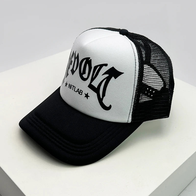 New Fashion Men Women Printed Letter Tiger Baseball Caps Breathable Sunshade Versatile Half Mesh Hats Hip Hop Cartoon Trend ins