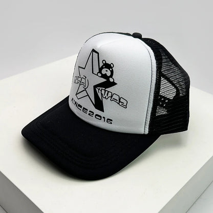 New Fashion Men Women Printed Letter Tiger Baseball Caps Breathable Sunshade Versatile Half Mesh Hats Hip Hop Cartoon Trend ins