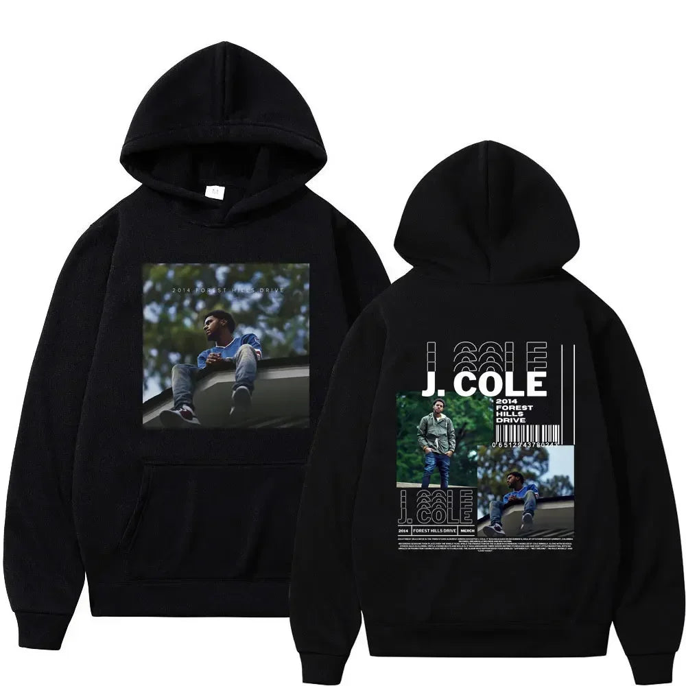 Rapper J.Cole 2014 Forest Hills Drive Print Hoodie Hip Hop Harajuku Men Women Loose Hoody Sweatshirt Fashion Streetwear Hoodies