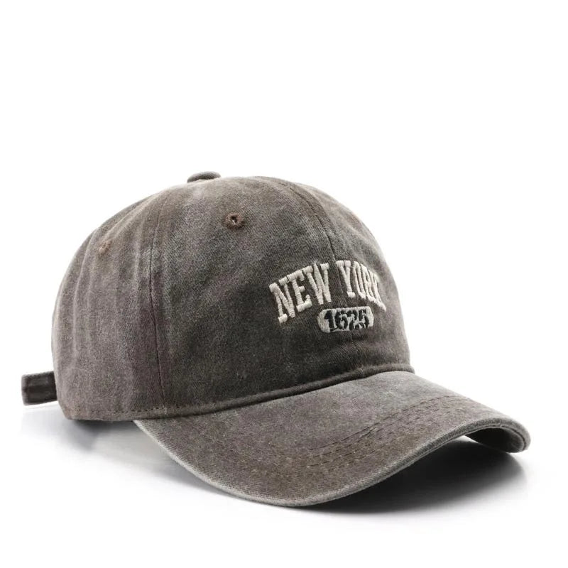 Retro NEW YORK Embroidery Snapback Hat for Men Women Vintage Washed Baseball Caps Spring Autumn Leisure Adjustable Soft Top Hats