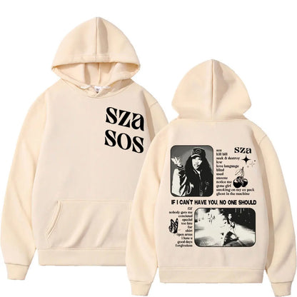 Singer SZA SOS Men's Hoodie Men's and Women's Fashion Simple Long sleeved Pullover Street Trend Harajuku Large Y2k Sweatshirt