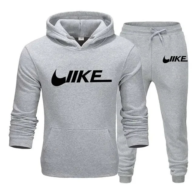 New sport brand 2-piece set sportswear hooded sweatshirt+drawstring pants hoodie running sportswear for men women