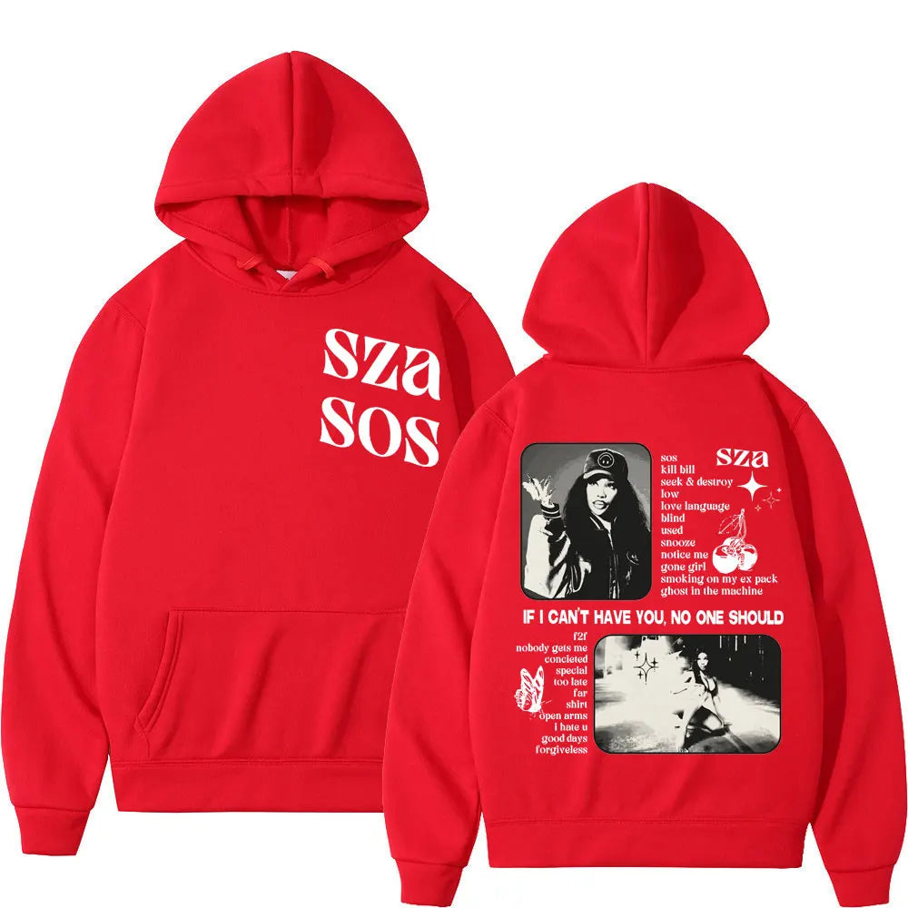 Singer SZA SOS Men's Hoodie Men's and Women's Fashion Simple Long sleeved Pullover Street Trend Harajuku Large Y2k Sweatshirt