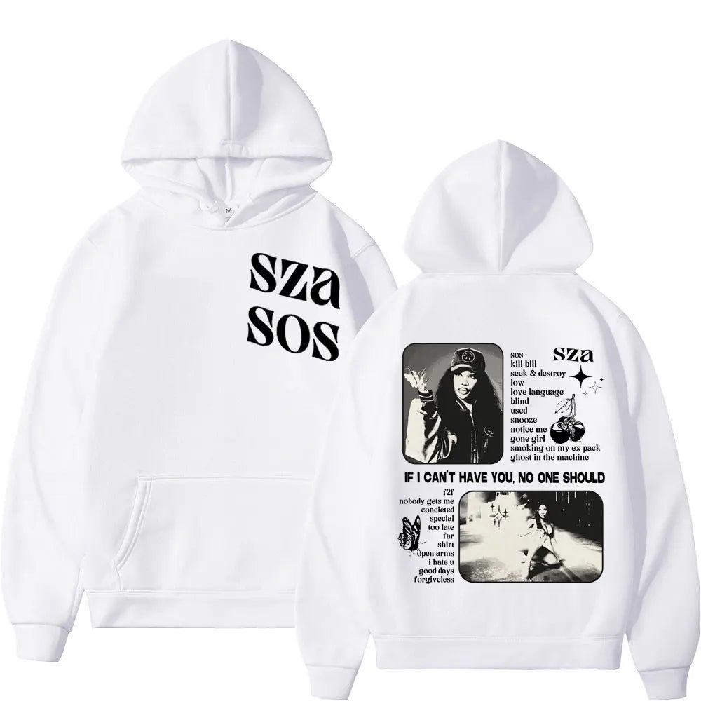 Singer SZA SOS Men's Hoodie Men's and Women's Fashion Simple Long sleeved Pullover Street Trend Harajuku Large Y2k Sweatshirt