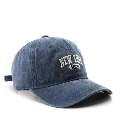 Retro NEW YORK Embroidery Snapback Hat for Men Women Vintage Washed Baseball Caps Spring Autumn Leisure Adjustable Soft Top Hats