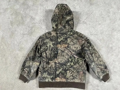 New American Retro Casual Oversized Sweatshirt Men Hip-hop Punk Leaf Camouflage Zipper Hoodie Trend Brand Y2K Streetwear Jacket