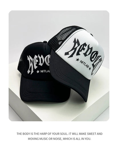 New Fashion Men Women Printed Letter Tiger Baseball Caps Breathable Sunshade Versatile Half Mesh Hats Hip Hop Cartoon Trend ins