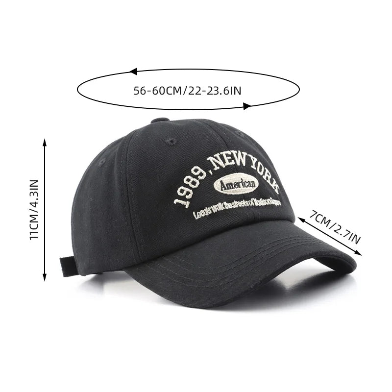 Retro Nostalgia Embroidered Baseball Caps Spring Autumn Women Men Leisure Peaked Hat Outdoor Shade Cotton Adjustable Sports Cap