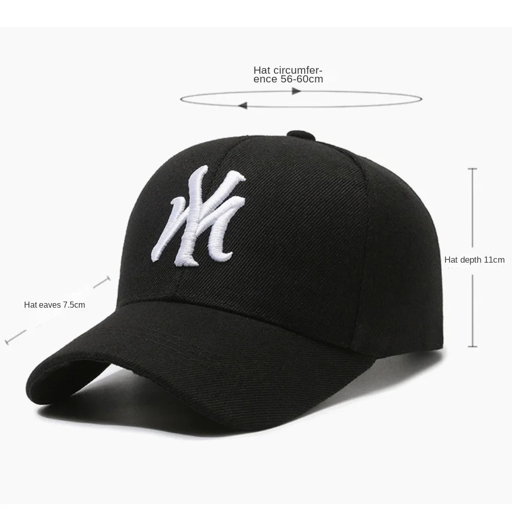 Letter Embroidery Couple Baseball Cap Anti-Sun Adjustable Hip Hop Gorras Breathable Trend Sunscreen and Shading Hat