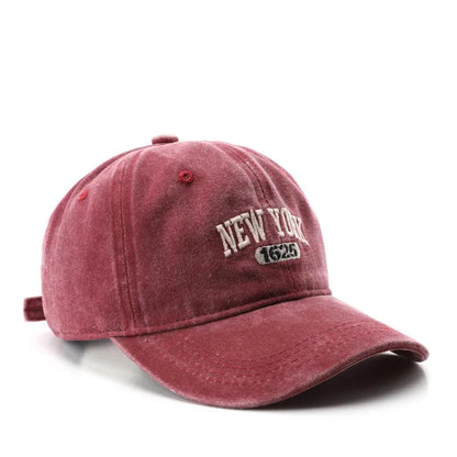 Retro NEW YORK Embroidery Snapback Hat for Men Women Vintage Washed Baseball Caps Spring Autumn Leisure Adjustable Soft Top Hats