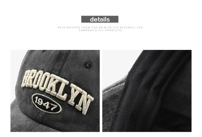 Retro brooklyn Letter Embroidery Baseball Caps Spring Summer Men Women Cotton Adjustable Casual Hat Hip Hop Streetwear Sun Hats