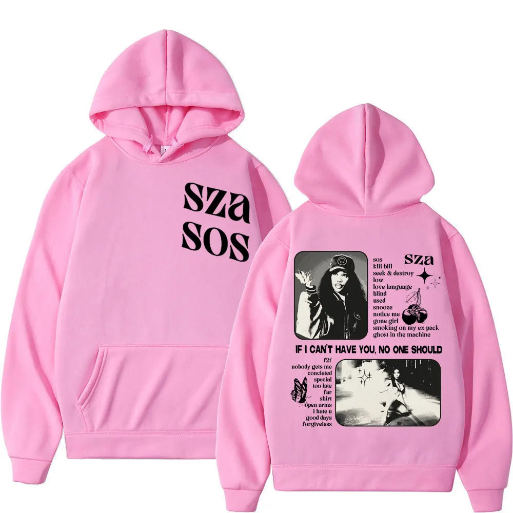 Singer SZA SOS Men's Hoodie Men's and Women's Fashion Simple Long sleeved Pullover Street Trend Harajuku Large Y2k Sweatshirt